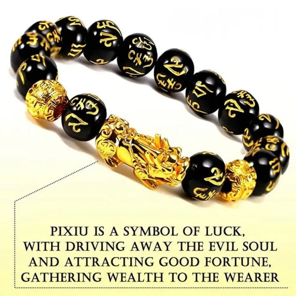 Feng Shui Black Obsidian Wealth Beads - Style B